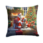 Weimaraner and Santa Claus Throw Pillow
