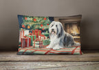 Bearded Collie Christmas Throw Pillow