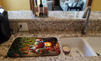Shih Tzu and Santa Claus Dish Drying Mat