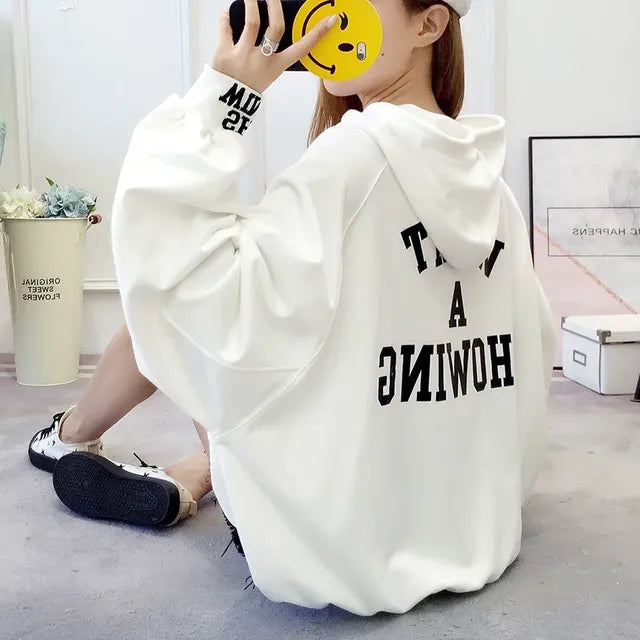 Fashionable Plus Size Women's Hooded Sweatshirt | Streetwear