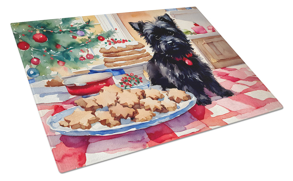 Cairn Terrier Christmas Cookies Glass Cutting Board
