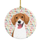 Beagle Red and White Red Ticked #2 Christmas Ceramic Ornament