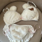 Girls Cartoon Bear Bra & Underwear Set