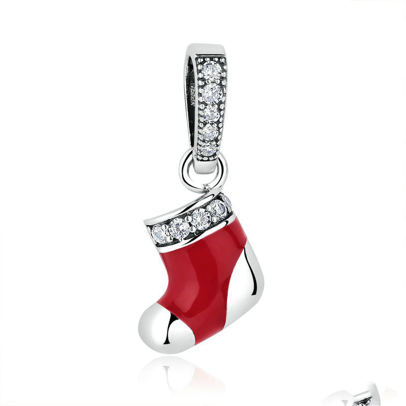 Red Christmas Stocking Boot Pendant (Small)