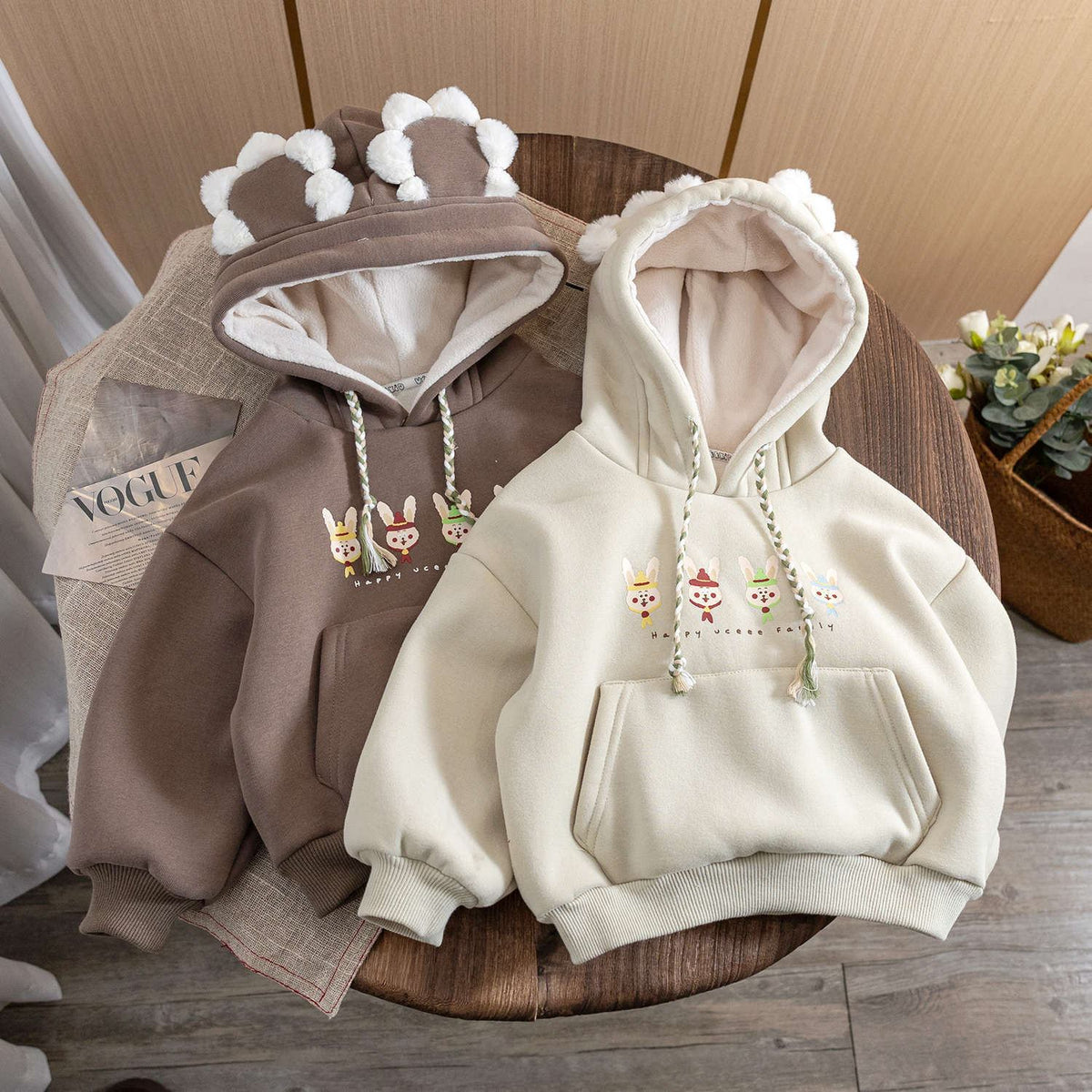 Floral Hooded Fleece Sweater for Girls