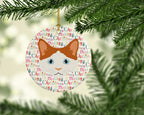La Perm Cat Christmas Ceramic Ornament