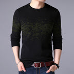 Men's Casual Round Neck Jacquard Cardigan