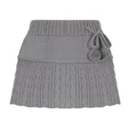 Women's A-line Wool Knitted Ball Skirt