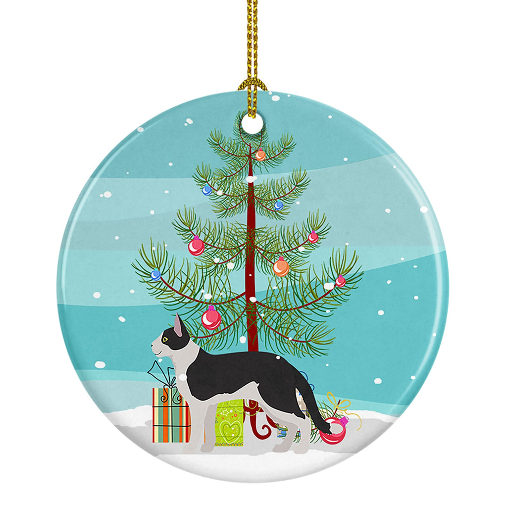 Bicolour Aegean Cat Christmas Ceramic Ornament