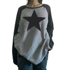 Casual Long Sleeve Star Top Fashion Sweatshirt | Streetwear
