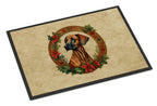 Rhodesian Ridgeback Christmas Flowers Doormat