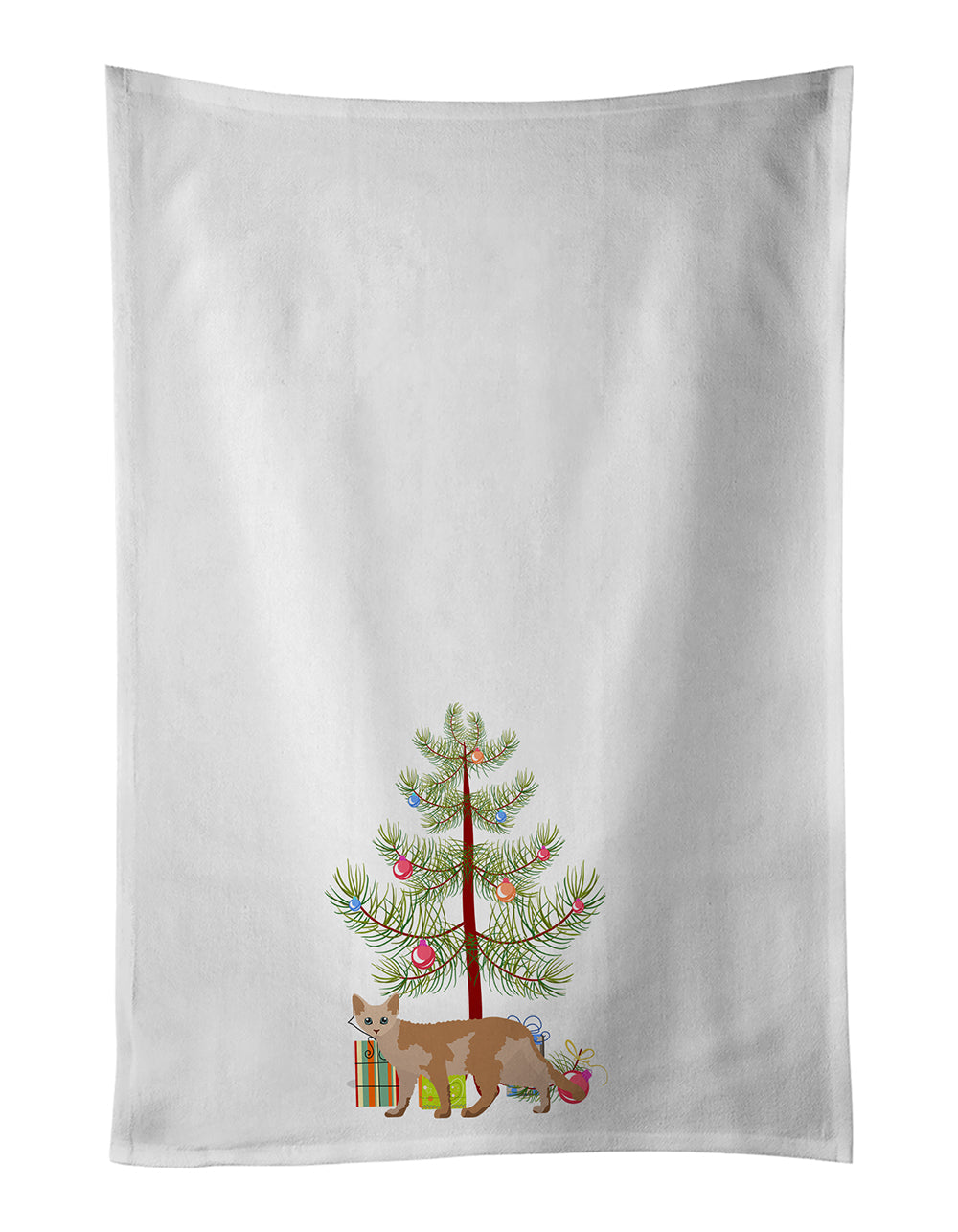 Devon Rex Cat Christmas Kitchen Towel Set of 2