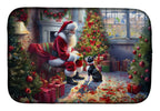 Boston Terrier and Santa Claus Dish Drying Mat
