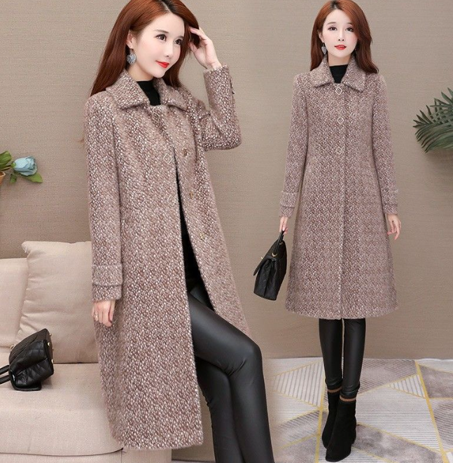 High-Quality Slim Thin Woolen Coat for Women