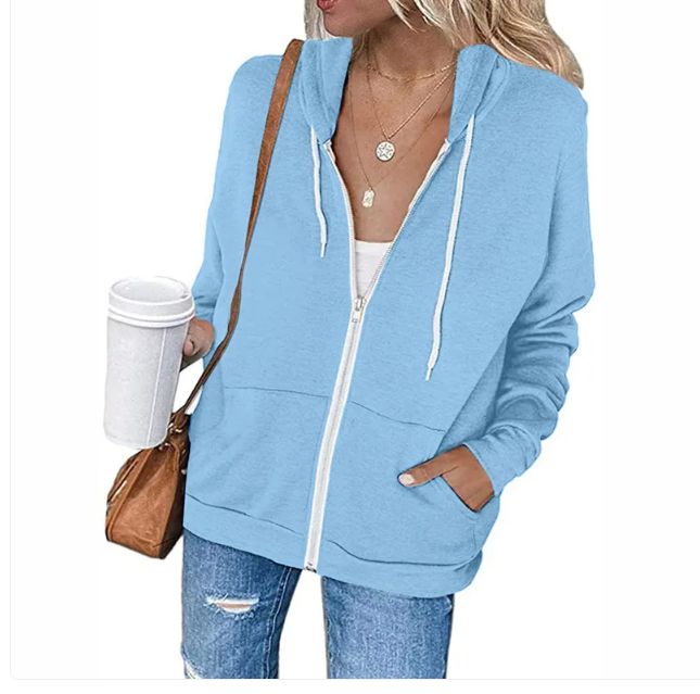 Pocket Drawstring Hooded Zipper Padded Cardigan