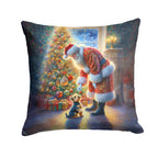 Australian Terrier and Santa Claus Throw Pillow
