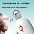 Pet Nail Trimmer with Adjustable Aperture & Hidden File, Safety Guard Nail Clipper for Cats and Small to Large Dogs
