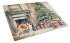 English Foxhound Cozy Christmas Glass Cutting Board