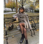 Cozy Knitted Scarf Cape Coat
