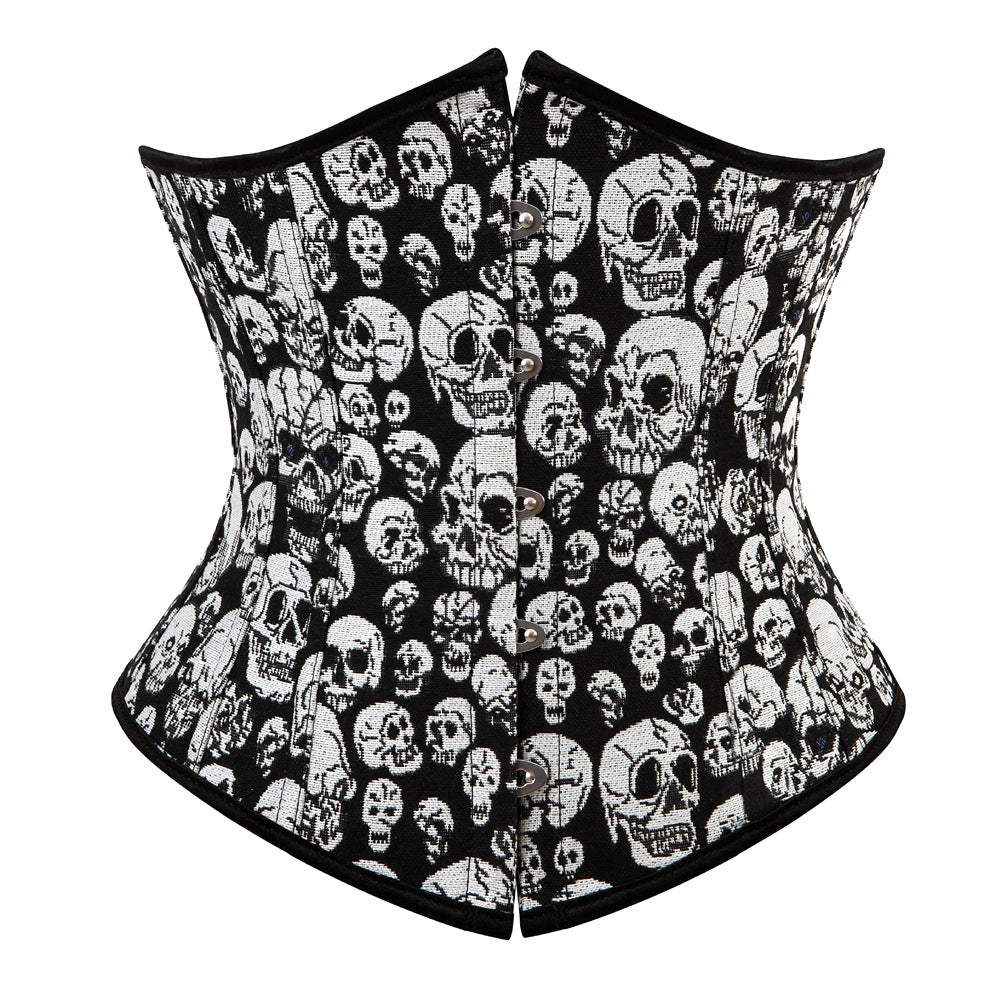 Skull Pattern Shaping Waist Corset Top for Wholesale