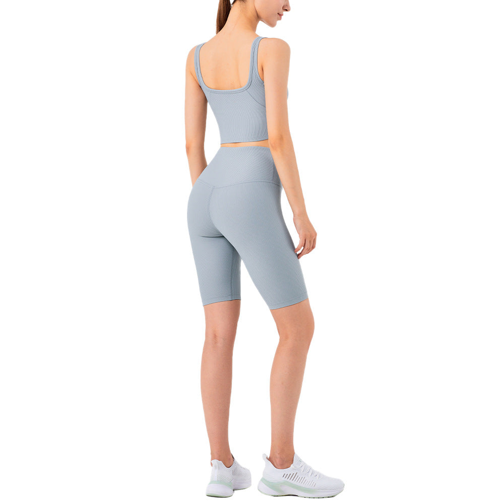 High Waist Peach Hip Yoga Shorts for Women