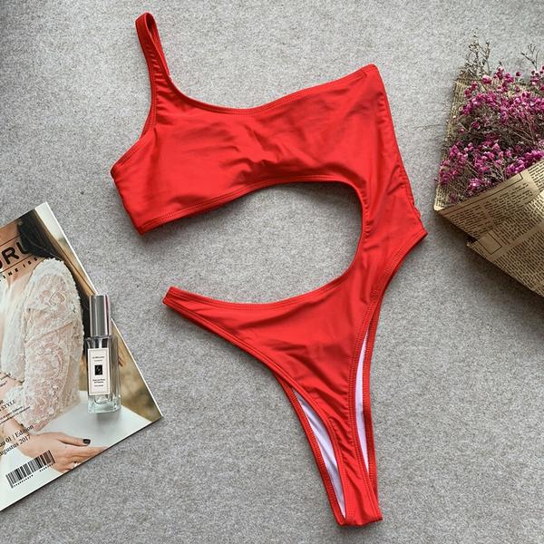 2019 Women's One-Piece Shoulder Bikini Swimsuit
