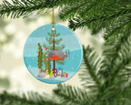 Piranha Merry Christmas Ceramic Ornament