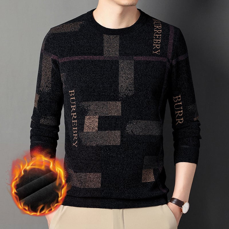 Men's Chenille Round Neck Plush Knitting Sweater
