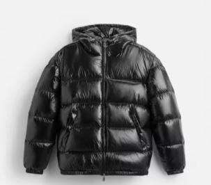 Black Hooded Cotton Jacket