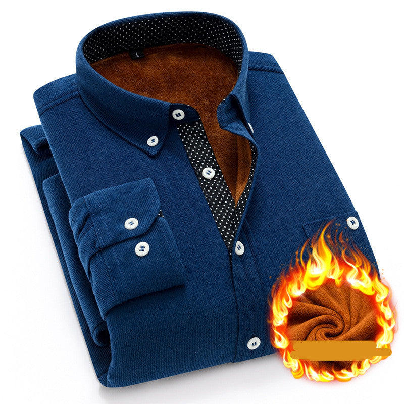 Corduroy and Fleece Shirt Combo