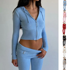 Zip-Up Hoodie & High-Waist Pants Lounge Set | Streetwear