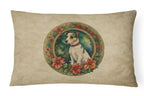 Jack Russell Terrier Christmas Flowers Throw Pillow
