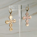 Pearl Cross Drop Earrings