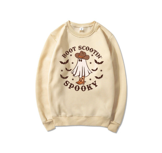 Boot Scootin' Spooky Halloween Cowboy Ghost Hoodie | Streetwear