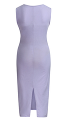 Maternity Sleeveless Dress with Cross Waist Design