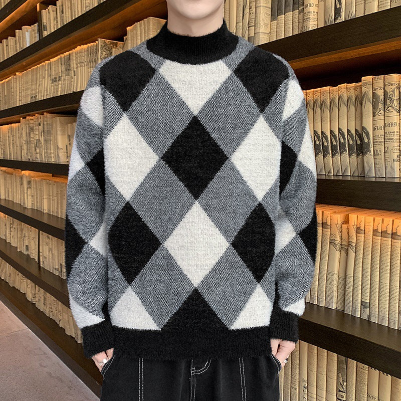 Men's Trendy Knitwear Half Turtleneck Sweater