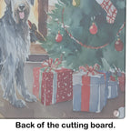Irish Wolfhound Cozy Christmas Glass Cutting Board