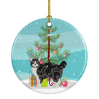 Manx Cat Christmas Ceramic Ornament
