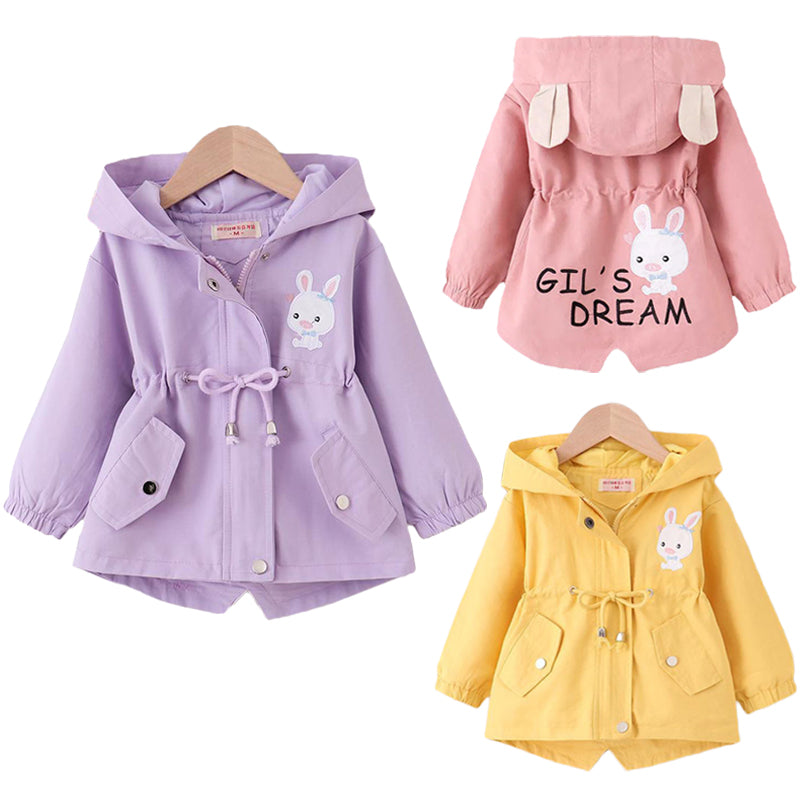 Cute Rabbit Hooded Jacket for Baby Girls (1-7 Years)