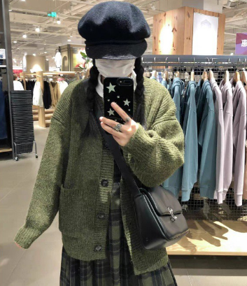 Vintage Green Plaid Wool Back Strap Matte Dress