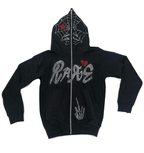 Hot Printed Hooded Cardigan with Zipper