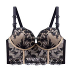 French Vintage Embroidered Lace Bralette for Women