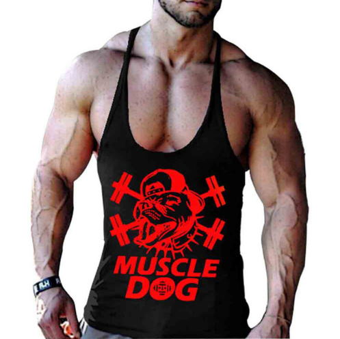 Muscle Dog Men's Fitness Workout Tank Top (Cotton)