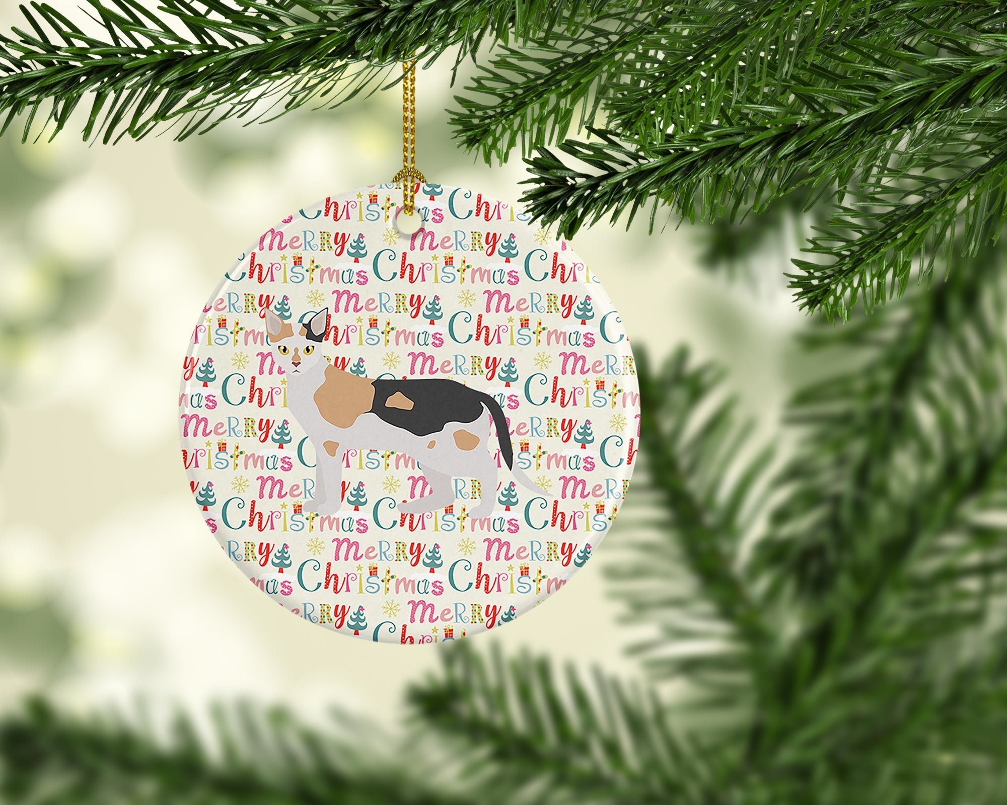 Malayan #1 Cat Christmas Ceramic Ornament