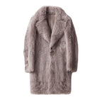 Men's Large Imitation Fox Fur Trench Coat