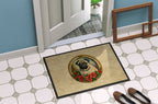 Pug Christmas Flowers Doormat