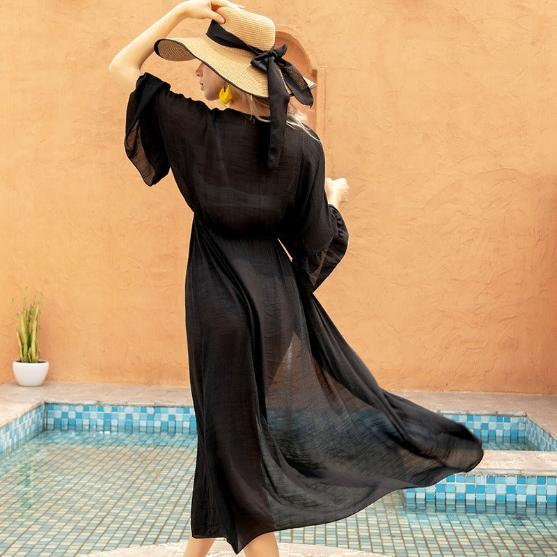 Women's Summer Beach Cover-Up Cardigan Dress