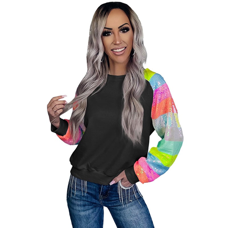 Women's Long Sleeve Round Neck Pullover Top | Streetwear