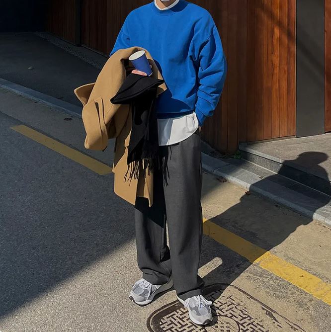 Casual Hoodless Solid Color Pullover | Streetwear