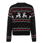 Plus Size Christmas Heart Reindeer Sweater for Women